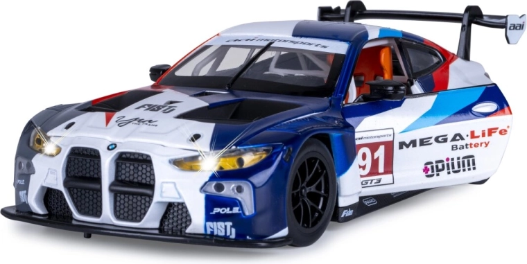 JAMARA BMW M4 GT3 lenktyninis automobilio modelis 1:24, baltas, su šviesomis ir garsais