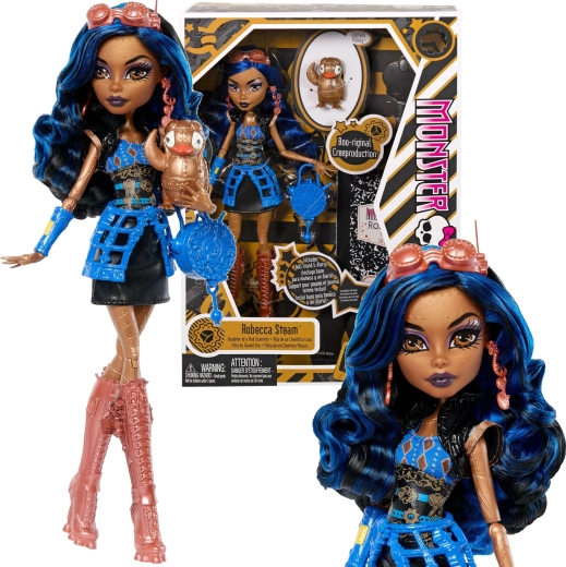 Monster High lėlė Robecca Steam 26 cm Creeproduction su priedais ir augintiniu Captain Penny
