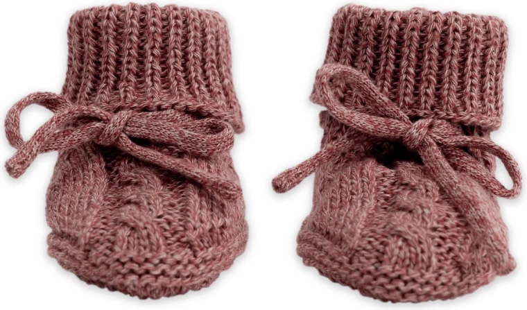 Lodger knitted booties knit cable rebel 0–6 months