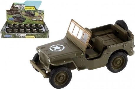 Welly karinio džipo modelis Jeep Willys MB 1941 su atgalinio užtempimo mechanizmu 10 cm – 1 vnt.