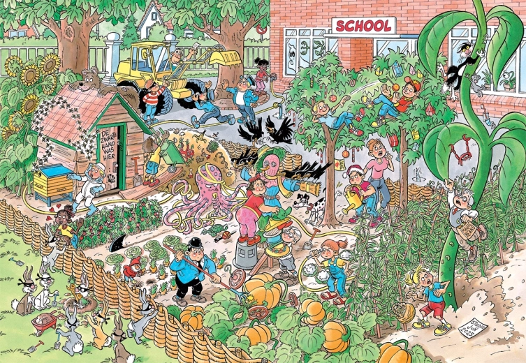 JUMBO Puzzle Jan van Haasteren Junior 18 School Garden 360 pieces