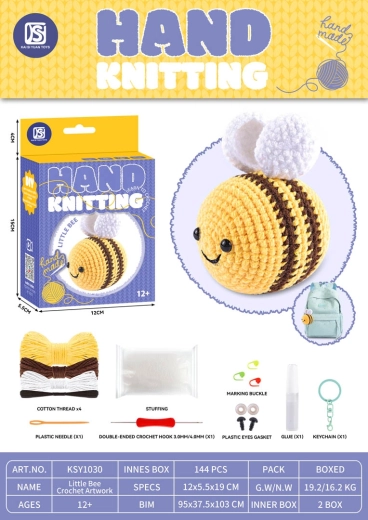 Creative kit for making a yarn plush bee