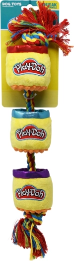 Plush dog toy PLAY-DOH with rope and squeaker 46 cm