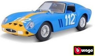 BBURAGO FERRARI 250 GTO 1:24 metalinio modelio konstruktorius – mėlynas