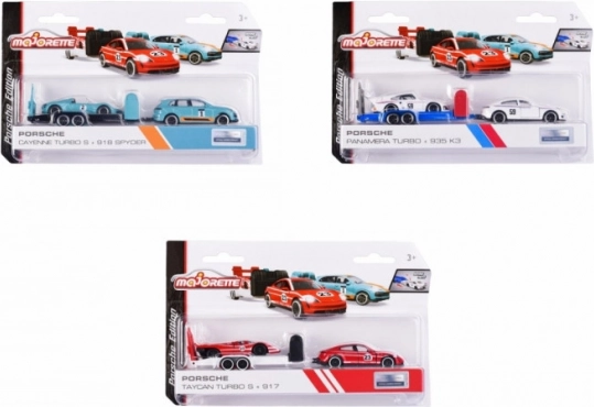 Majorette Porsche su priekaba, 3 variantų mišinys