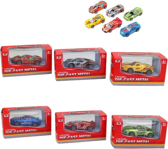 Metalinis sportinis lenktyninis automobiliukas 8 cm dėžutėje – 1 vnt.