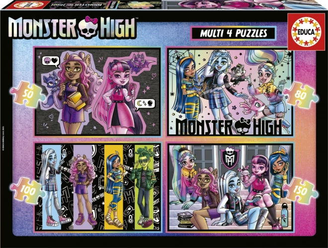 EDUCA Puzzle Monster High 4-in-1 (50, 80, 100, 150 pieces)