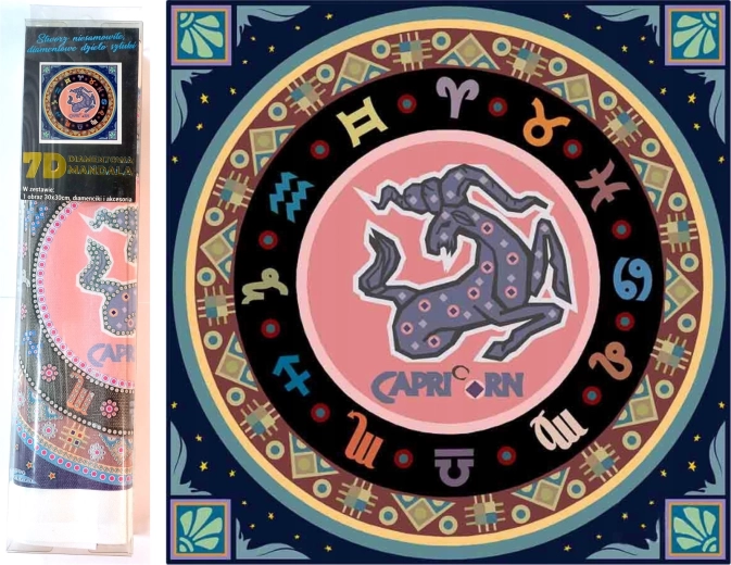 7D Diamond Painting – Zodiac Sign Capricorn 30 × 30 cm