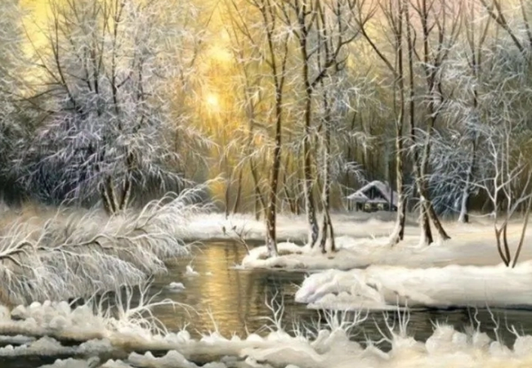 Norimpex deimantinė mozaika – miškas su vieniša trobele 30 × 40 cm