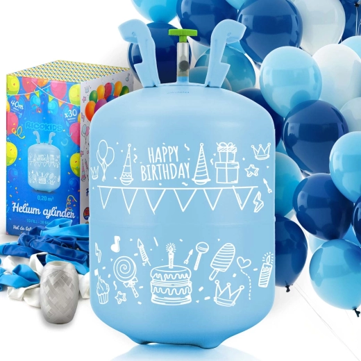 Helio balionas 0,20 m³ su balionais ir juostele Ricokids