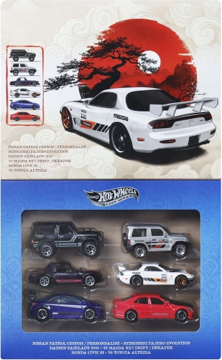 Hot Wheels sidabrinė serija Streets of Japan – 1:64 modeliukų rinkinys