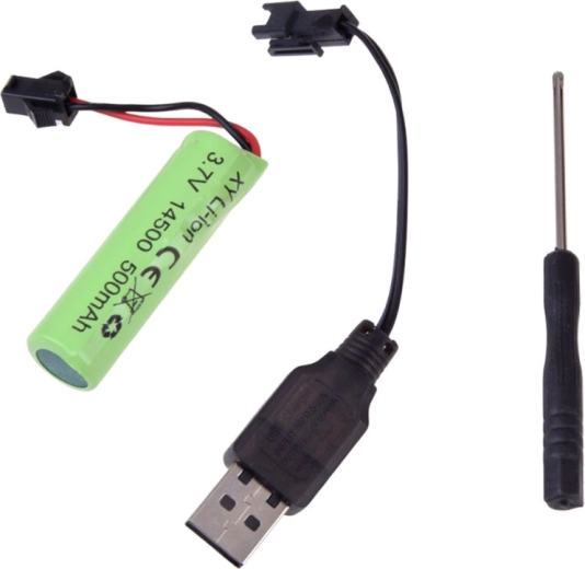 Įkraunamas 3,7 V akumuliatorius su USB kabeliu