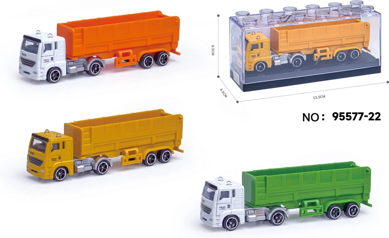 Metalinio šiukšliavežio su priekaba modelis 1:64