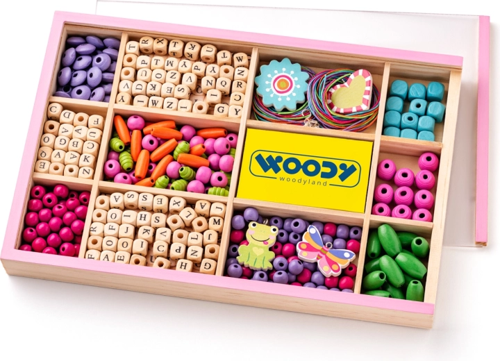 ABC Beads in a Wooden Box