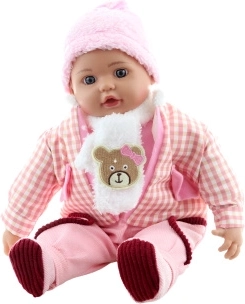 Baby Girl Doll with Teddy Bear Scarf, 50 cm