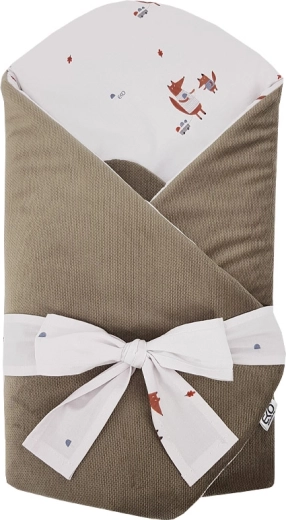 Ekologiškas medvilninis kūdikio vokelis su velvetu ir kokoso įdėklu Fox 75 × 75 cm