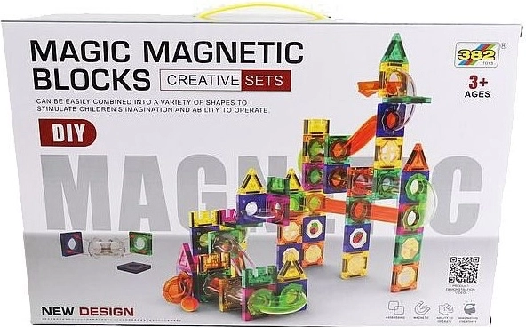 Magnetic Construction Set with Marble Run, 160 Pieces