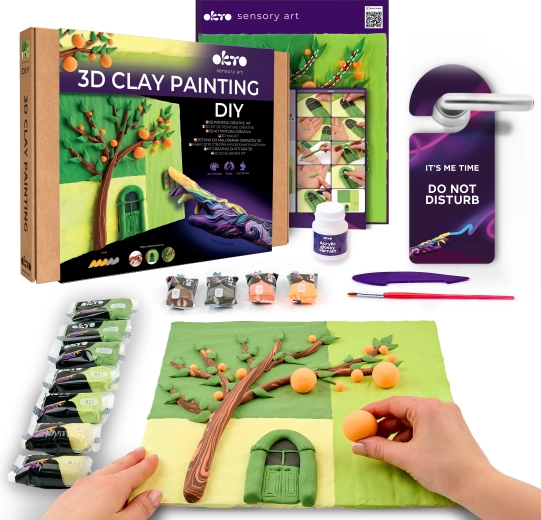 Okto art set for painting with clay Orange Siesta 30 × 30 cm