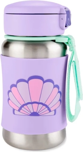 Skip Hop Spark Style nerūdijančio plieno gertuvė su šiaudeliu „Kriauklė“ 350 ml