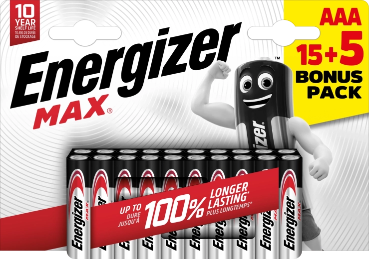 Energizer Max AAA šarminės baterijos 20 vnt.