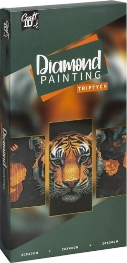 Diamond Painting on Frame – Tiger Triptych 40 × 20 cm + 30 × 20 cm