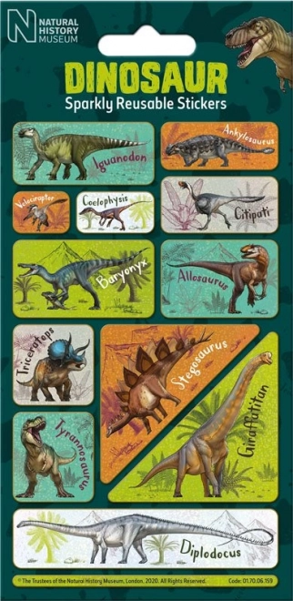 Blizgūs dinozaurų lipdukai