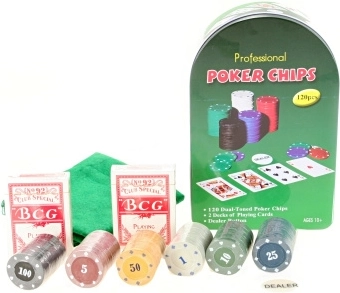 Pokerio rinkinys skardinėje dėžutėje