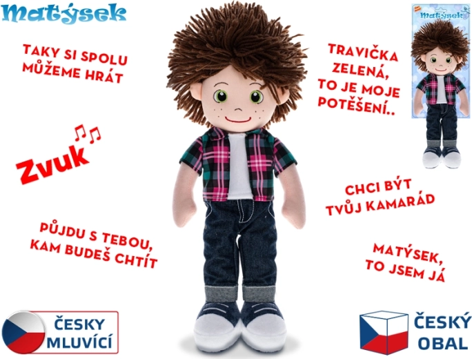 Kalbantis pliušinis lėliukas Matýsek 37 cm