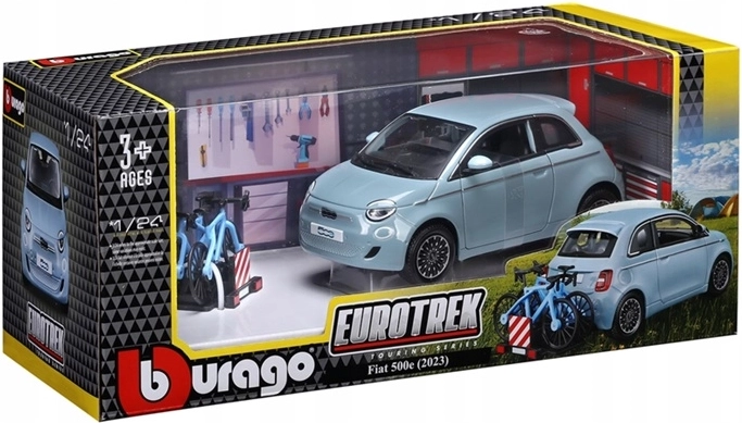 BBU eurotrek Fiat 500E touring mėlynas 1:24