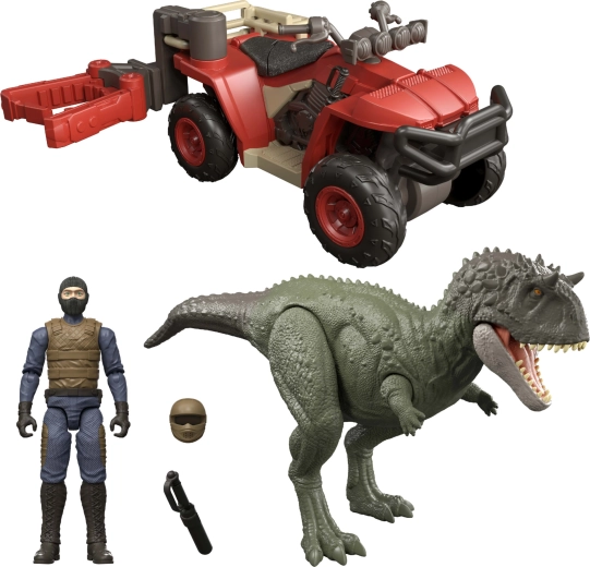 Mattel Jurassic World Ekrikshynatosaurus and Off-Road Capture Vehicle with Catcher – Playset with Figures