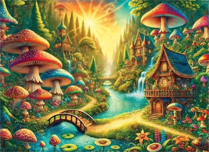 WOODEN CITY wooden puzzle Mystic Forest by the Waterfall 1010 pieces
