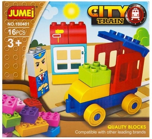 Jumei konstruktorius City traukinukas 16 dalių - 1 vnt.