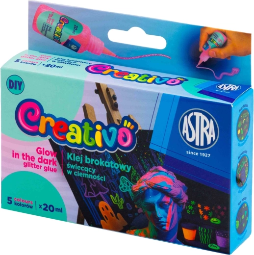 Glow-in-the-dark gel paints for making stickers 5×20 ml ASTRA Creativo