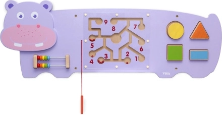 VIGA Sensory Manipulative Board Hippo FSC Montessori
