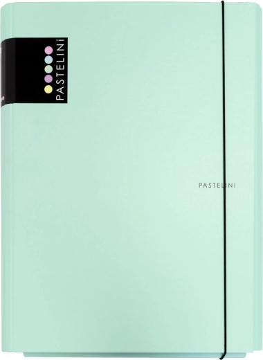 3-flap laminated folder with elastic band Pastelini – Green