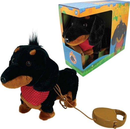 Plush Dog Jonatan on a Leash