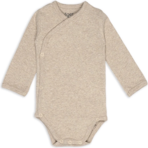 Lodger wrap bodysuit with long sleeves melange beige, size 68