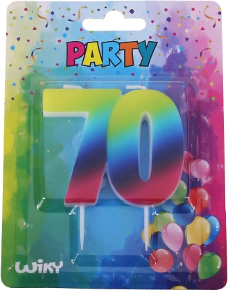 Šventinė žvakutė Vaivorykštė 70