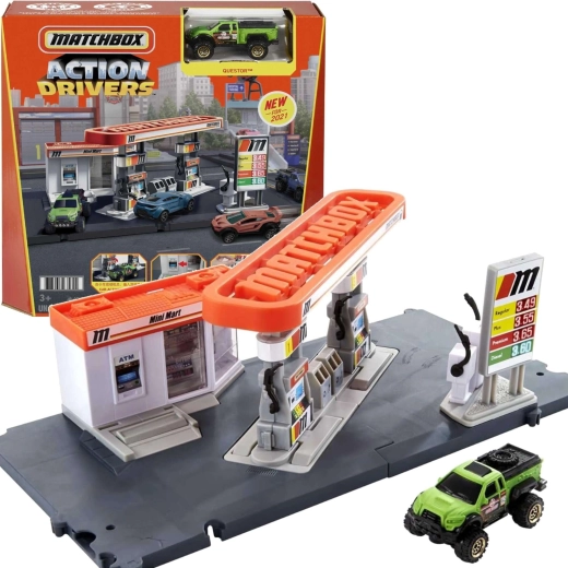 Matchbox Action Drivers degalinė su automobiliu Questor