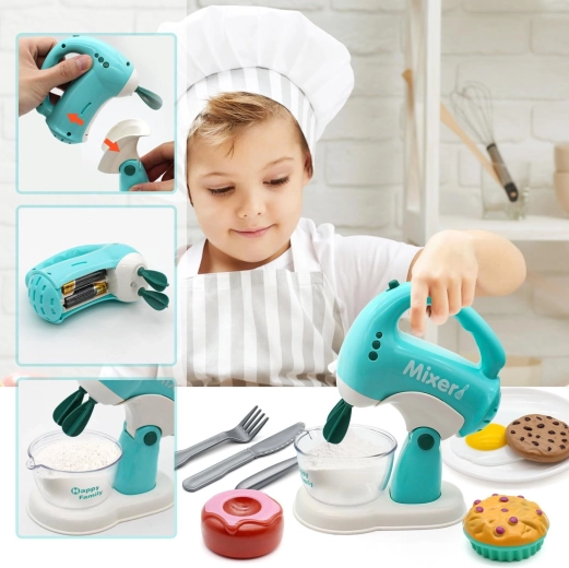 Rotating beaters for baking play