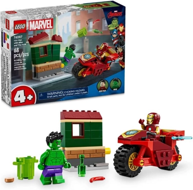 LEGO MARVEL Iron Man on a Motorcycle and Hulk 4+