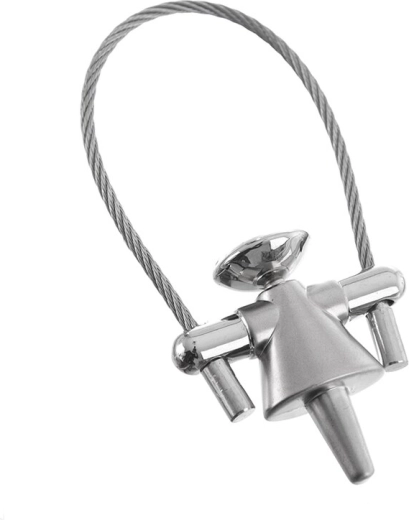 Metalinis raktų pakabukas su troseliu – lėlytė, 8 cm