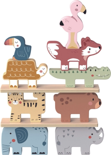 9 wooden animals