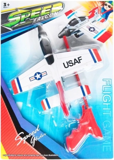 Flying airplane with launcher