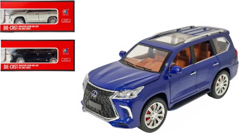 Metalinis LEXUS LX modelis 1:24 su šviesa ir garsu
