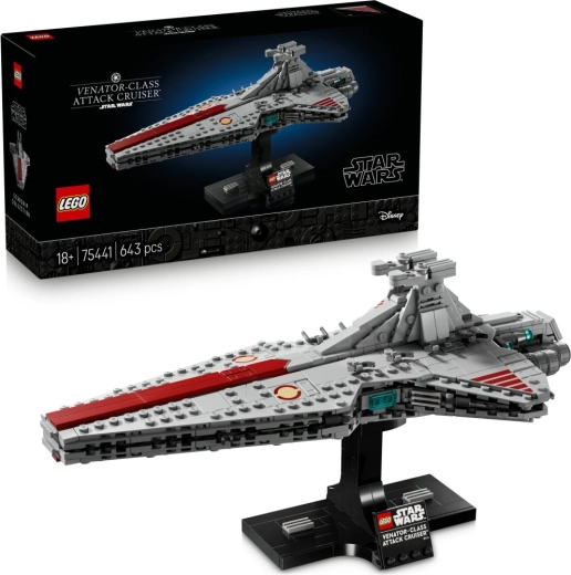 LEGO Star Wars „Venator“ klasės puolamasis kreiseris – kolekcinis modelis ant stovo