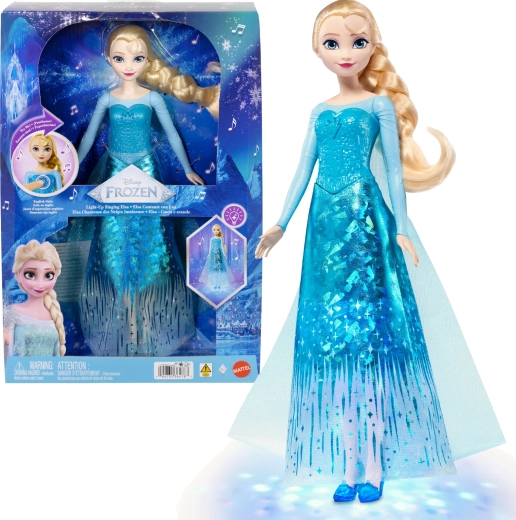 Mattel Disney Frozen dainuojanti lėlė Elsa su magiškomis švieselėmis 30 cm