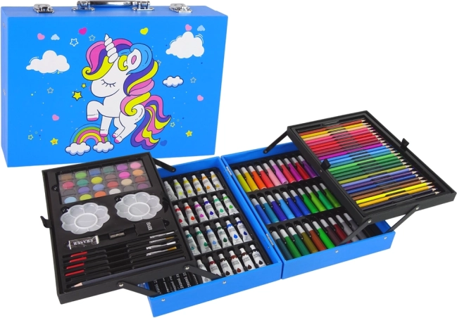 Large Art Set in a Case with 145 Unicorn Pieces