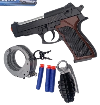 Police pistol with accessories