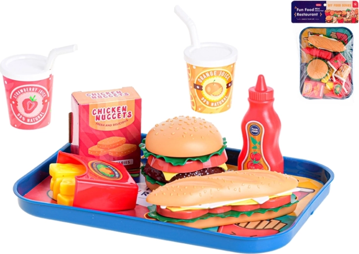 Kids’ fast-food set with tray, 26 pcs